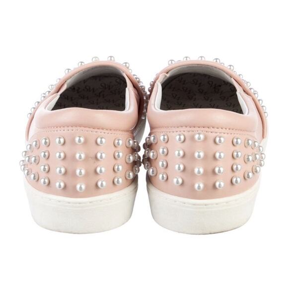 STUART WEITZMAN GOLDIE LEATHER Pearl SLIP-ON SNEAKER IN PINK 10.5 - Picture 4 of 5